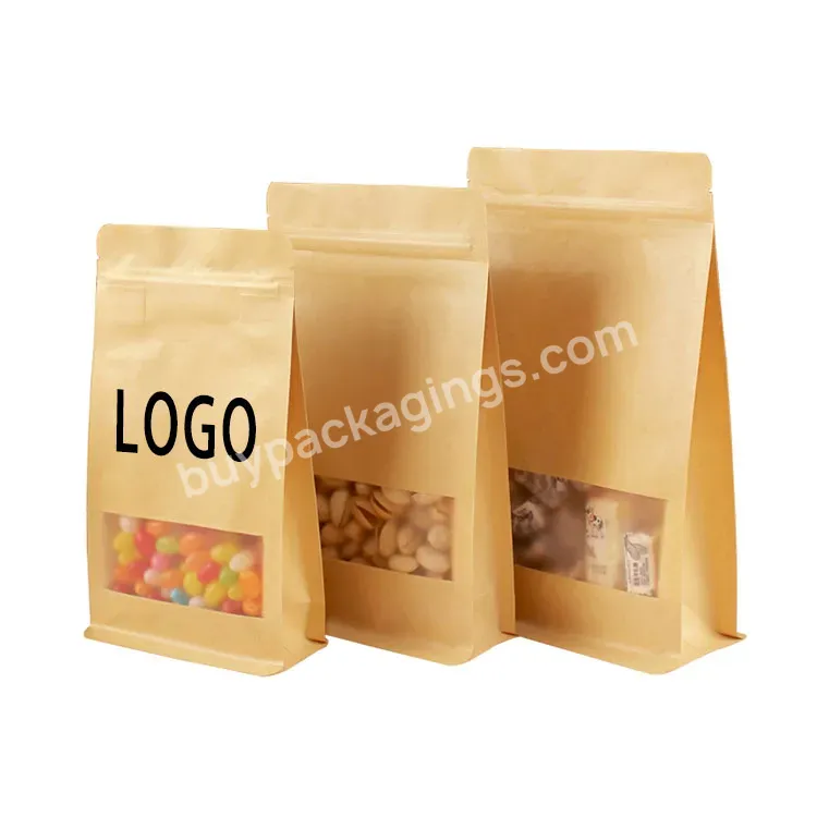 Food Grade Flat Bottom Coffee Tea Bags Kraft Paper Bag China