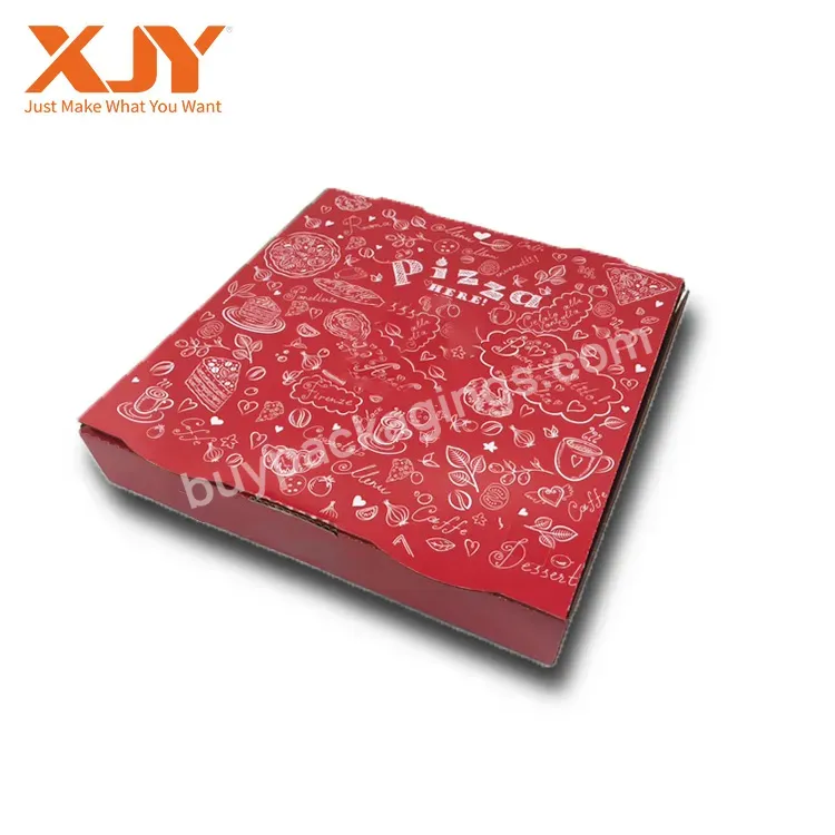 Food Grade Flute Corrugated Custom Printed Size Pizza Design Cardboard Black Slice Carton Price Corrugated Pizza Box