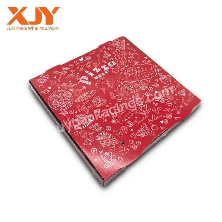 Food Grade Flute Corrugated Custom Printed Size Pizza Design Cardboard Black Slice Carton Price Corrugated Pizza Box