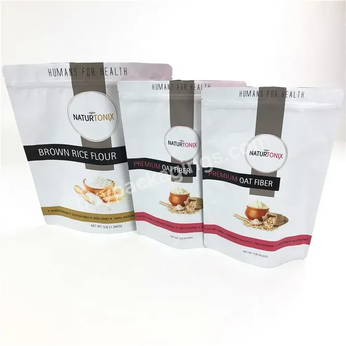 Food Grade Heat Seal Material With Aluminum Foil Custom Logo 1kg 5kg Wheat Flour Rice,Mylar Plastic Packaging Bags For Rice