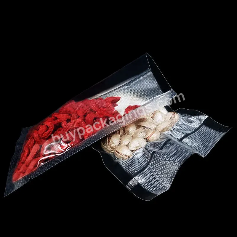 Food Grade Heat Seal Transparent Nylon Vacuum Plastic Food Packing Bags For Fish