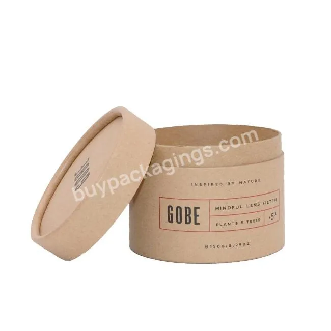 Food grade kraft round paper tube tea packaging container Natural cardboard cylinder packaging tube