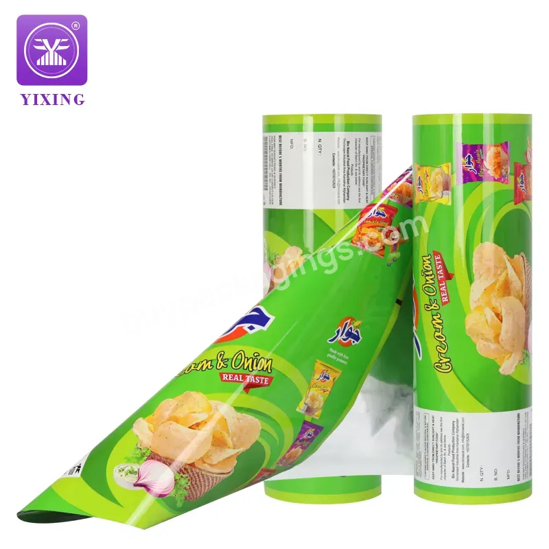 Food Grade Laminated Metallized Aluminum Foil Packaging Film For Puffed Food Taro Tomatto Potato Chips Packaging