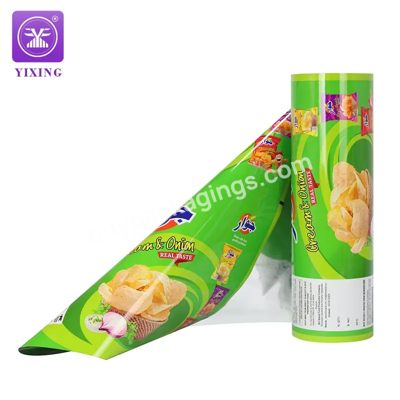 Food Grade Laminated Metallized Aluminum Foil Packaging Film For Puffed Food Taro Tomatto Potato Chips Packaging