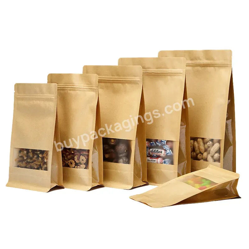 Food Grade Materials Bread Food Paper Bag Flat Bottom Zipper Frosted Window Logo Custom Paper Bag - Buy Custom Paper Bag,Food Paper Bag,Bread Paper Bag.