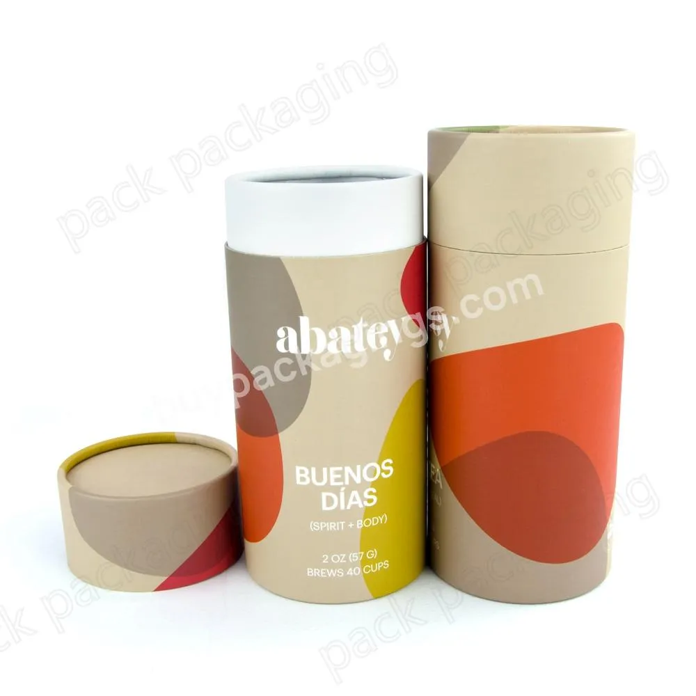 Food Grade Packaging Eco Friendly Cardboard Paper Tube For TeaCoffeeFood Loose Powder Packaging Cylinder Gift Box