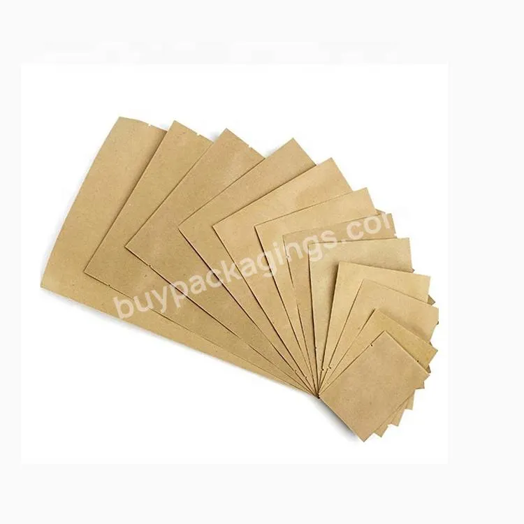 Food Grade Packaging Wholesale Wholesale Plain Brown Ziplock Packaging Pouch Stand Up Zipper Kraft Paper Bag With Window