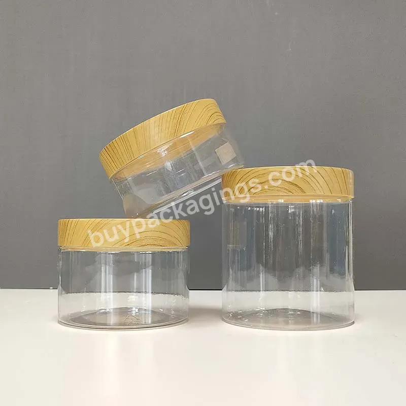 Food Grade Pet Container Plastic Jars For Peanut Butter Honey Jams Candy Cookie With Screw Top Lid 600ml 350ml 500ml