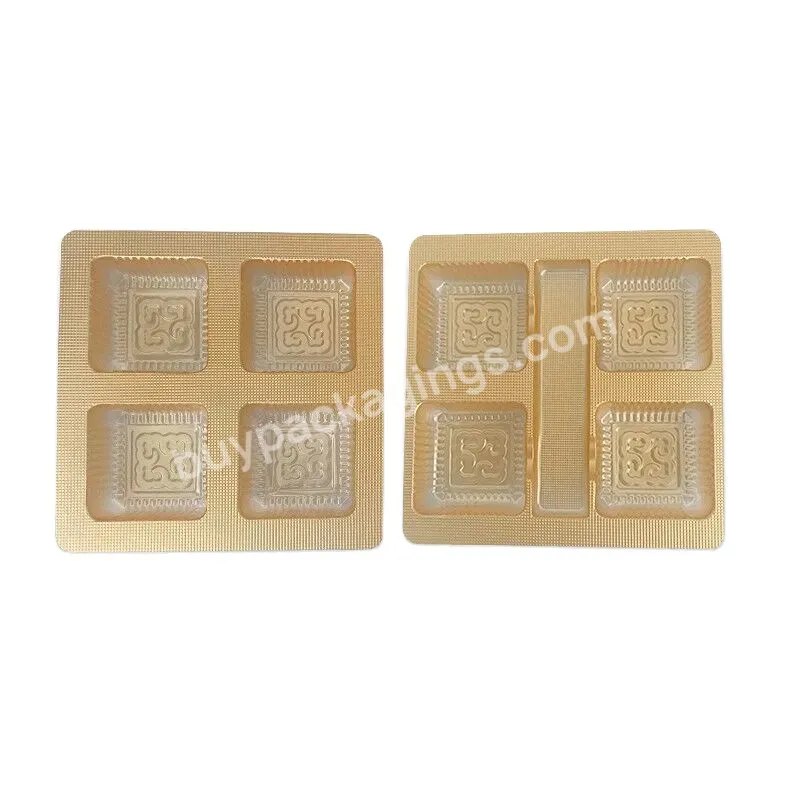 Food Grade Pet Gold Mooncake Container Mooncake Box With Dividers Plastic Packing Tray Custom Luxury Box