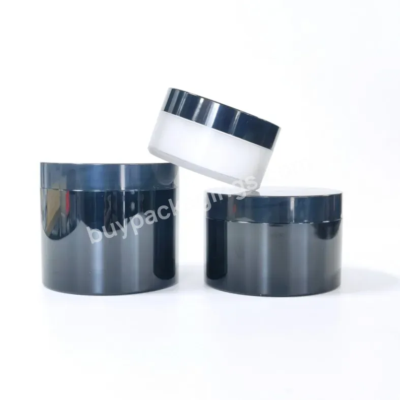 Food Grade Pet Packaging Empty Container 15ml 30ml 50ml Plastic Jars With Black White Aluminum Lids