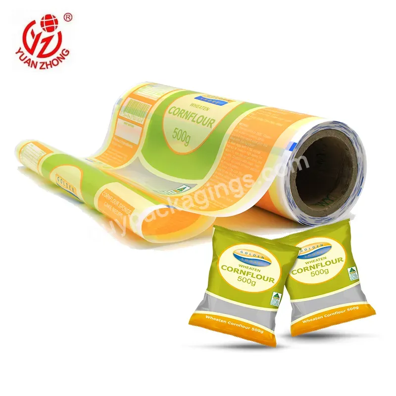 Food Grade Plastic Custom Printing Food Package Roll Film For Flour Emballage Personalise Sachet Film