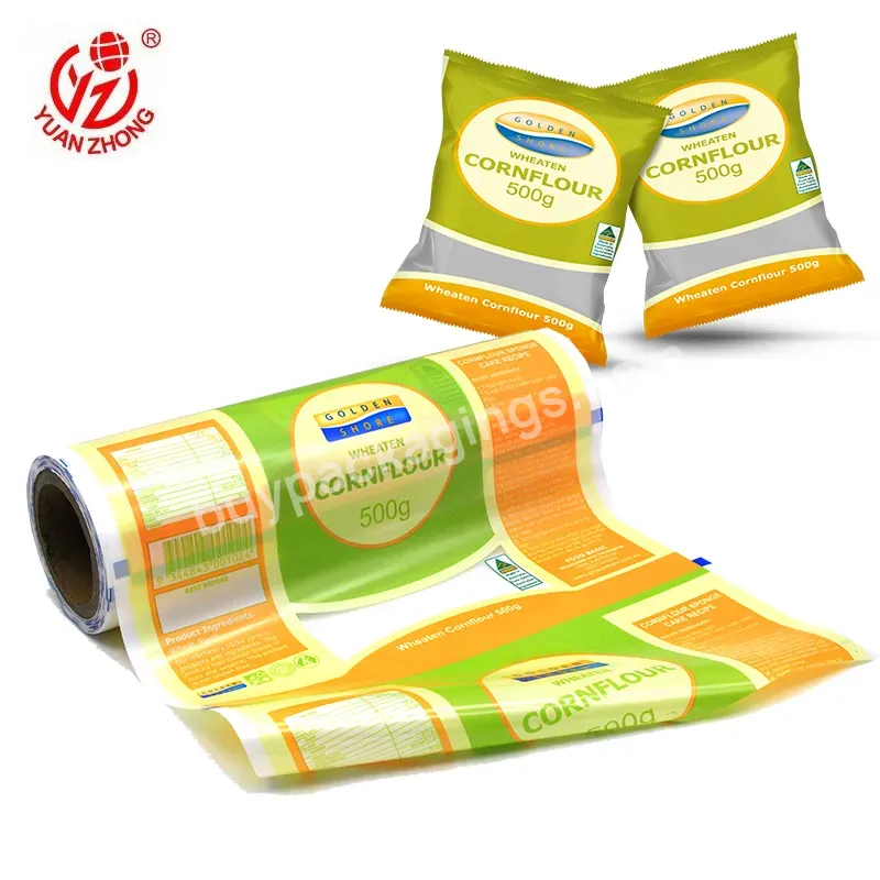 Food Grade Plastic Custom Printing Food Package Roll Film For Flour Emballage Personalise Sachet Film