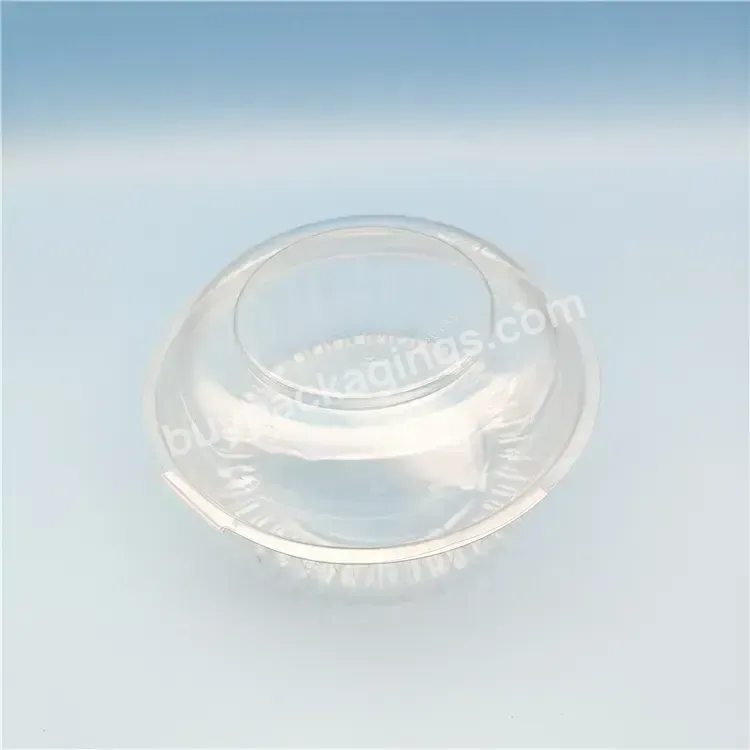 Food Grade Plastic Disposable Salad Bowl With Lid Pet Plastic Clamshell Food Packaging Container