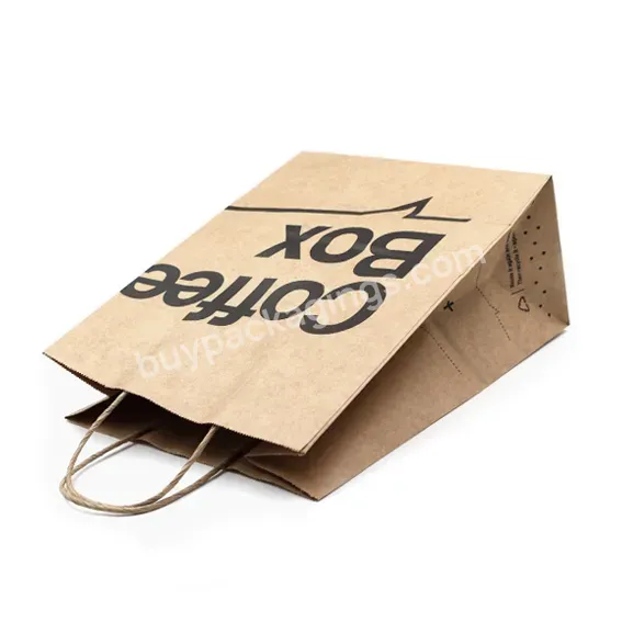 Food Grade Pouches Stand Up Kraft Paper Handle Bag