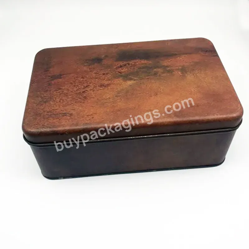 Food Grade Rectangle Retro Printing Collectible Tin Boxes With Or Without Lock