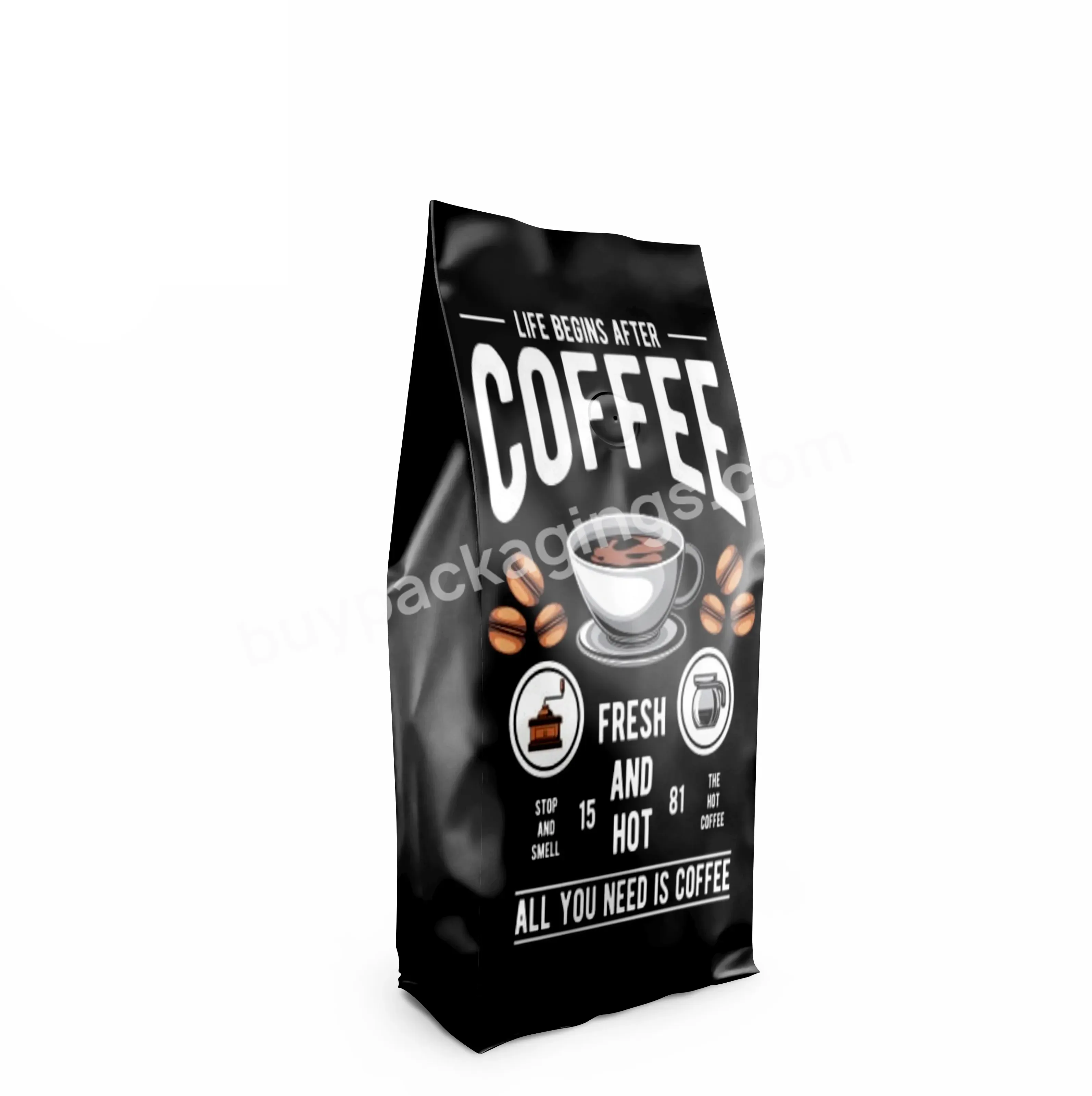 Food Grade Resealable 250g 340g 500g Side Gusset Coffee Bean Bags Custom Print Water Proof Aluminum Foil Coffee Bag