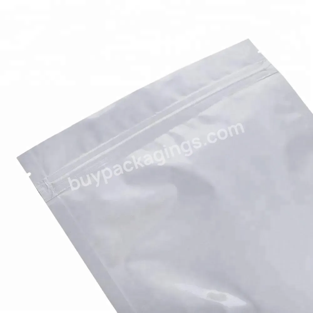 Food Grade Resealable Retail Stand Up Barrier Pouch Silver Poly Aluminum Foil Zipper Bag For Packaging Snack/candy/tea