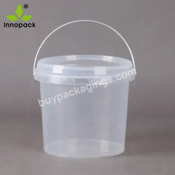 Food Grade Round Plastic Bucket Clear Pail With Seal Lid High Quality