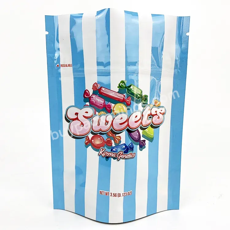 Food Grade Smell Proof Mylar Bags Zipper Stand Up Pouch 3.5x4 Heat Sealed Soft Touch Mylar Bags Custom Printed