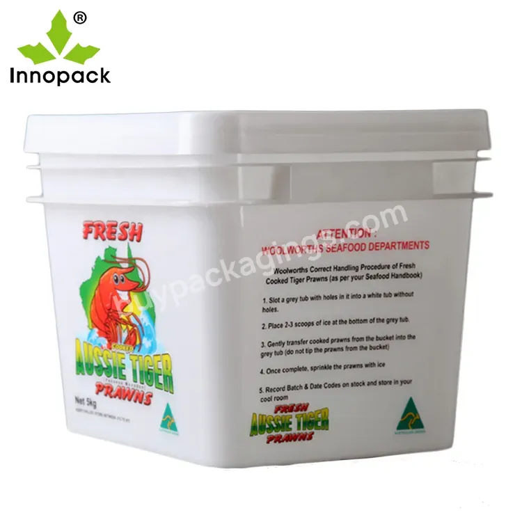 Food Grade Square 10 Liter Plastic Bucket With Plastic Handle