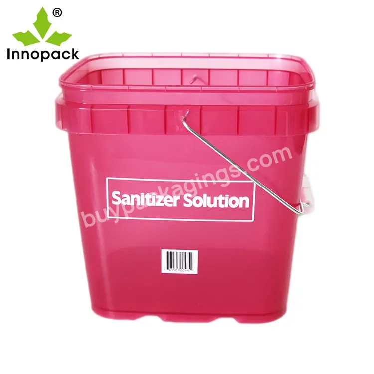 Food Grade Square 10 Liter Plastic Bucket With Plastic Handle