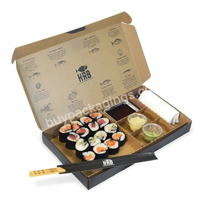 Food Grade Take Out Sushi Box Bio-degradable Eco Friendly Luxury Custom Printing Paper Takeaway Sushi Box