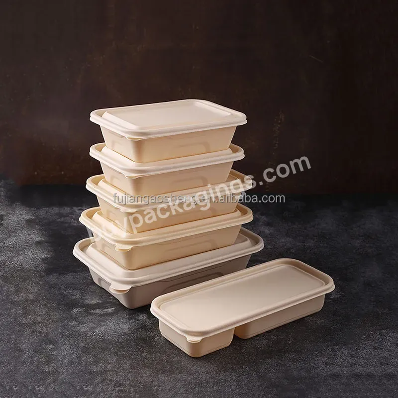 Food Grade The Takeout Packaging Round Box Stamped With Logo Disposable Corn Starch Degradable Round Bowl With Cover