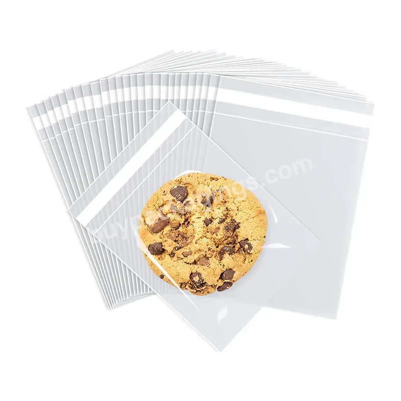 Food Grade Transparent Self Adhesive Opp Cello Plastic Packaging Bag For Biscuits Cookie