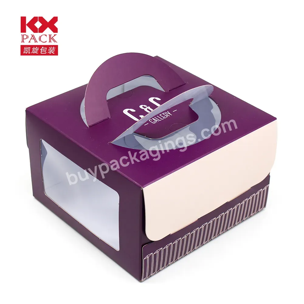 Food Grade White Card Packaging Paper Box Bakery Cake Box With Window Handling Paper Boxes For Pizza Cake Packing