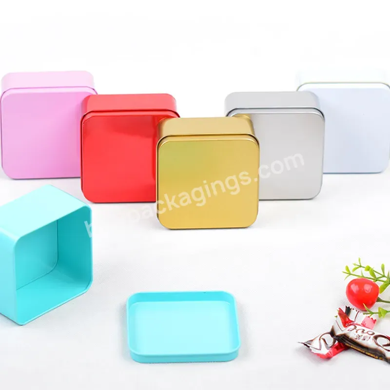 Food Grade Wholesales Different Color Square Tea Tin Packaging Metal Tea Gift Packaging Tin Box