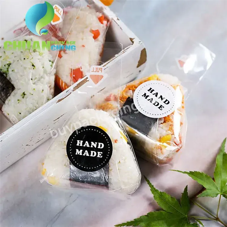 Food Health Triangle Onigiri Package Opp Plastic Shaped Wrap Bags