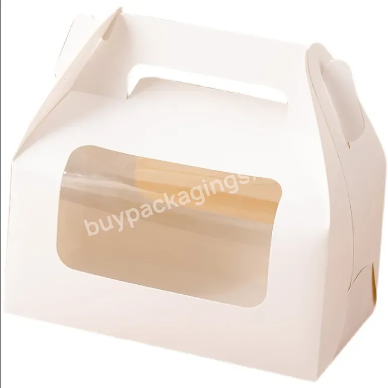 Food Packaging Bakery Boxes With Window Cake Box Pvc Transparent Window Beautiful Gable Cake Box