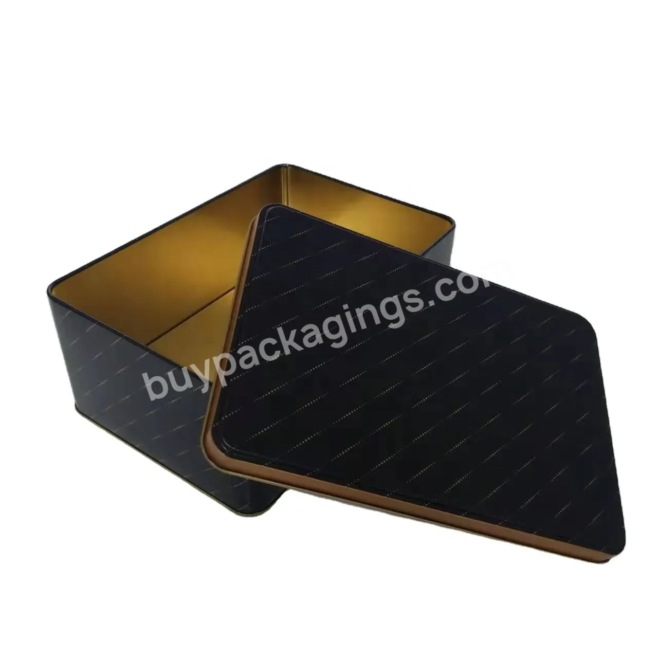 Food Safe Custom Design Medium Size Rectangle Metal Box For Cookies,Cheese Straws,Cashews,Etc.