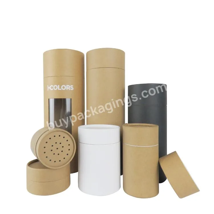 Food Safe Powdered Supplement Paper Tube Container Round Packaging Sea Salt Cardboard Box with Shaker