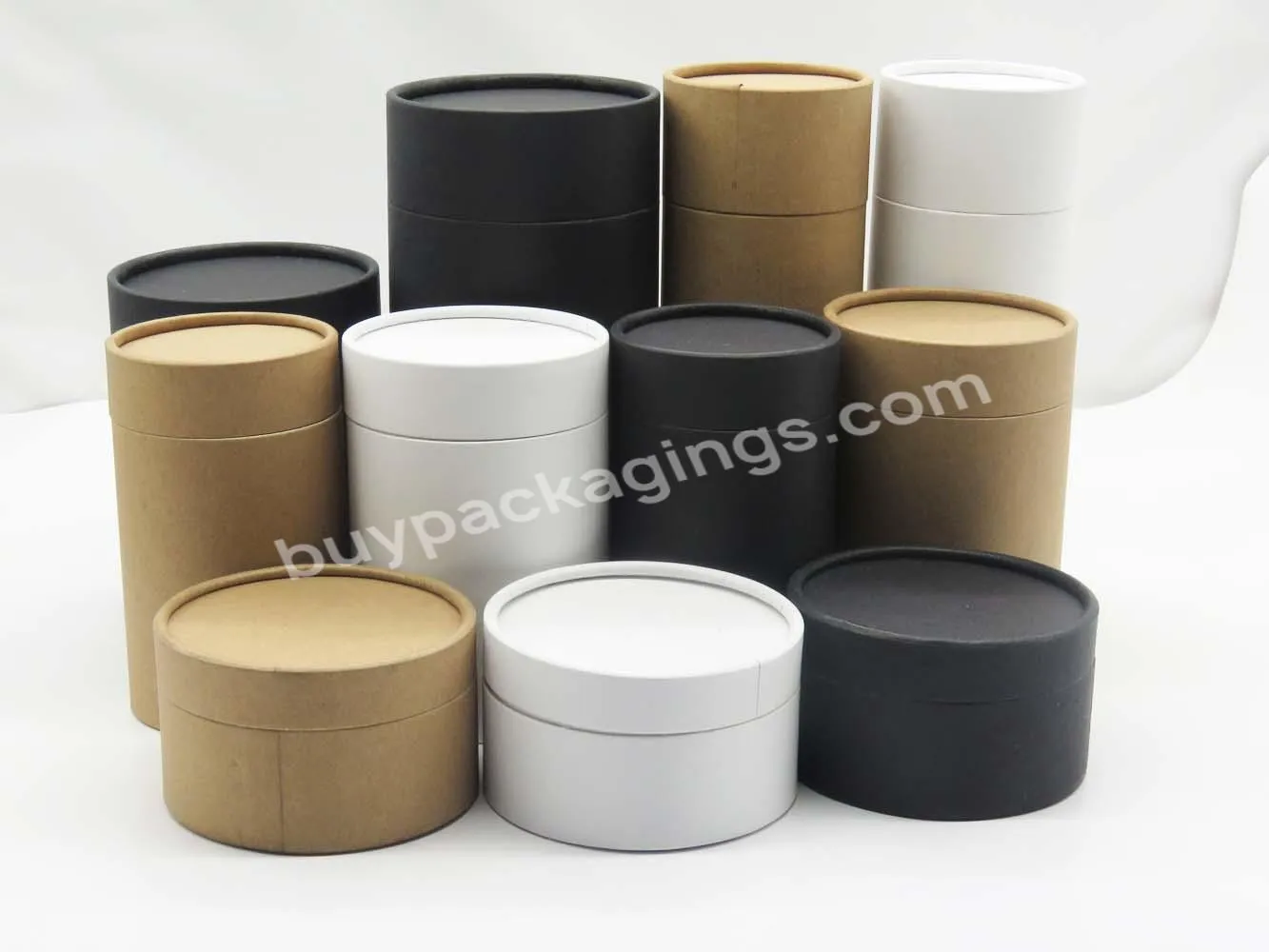 Food Safe Powdered Supplement Paper Tube Container Round Packaging Sea Salt Cardboard Box with Shaker