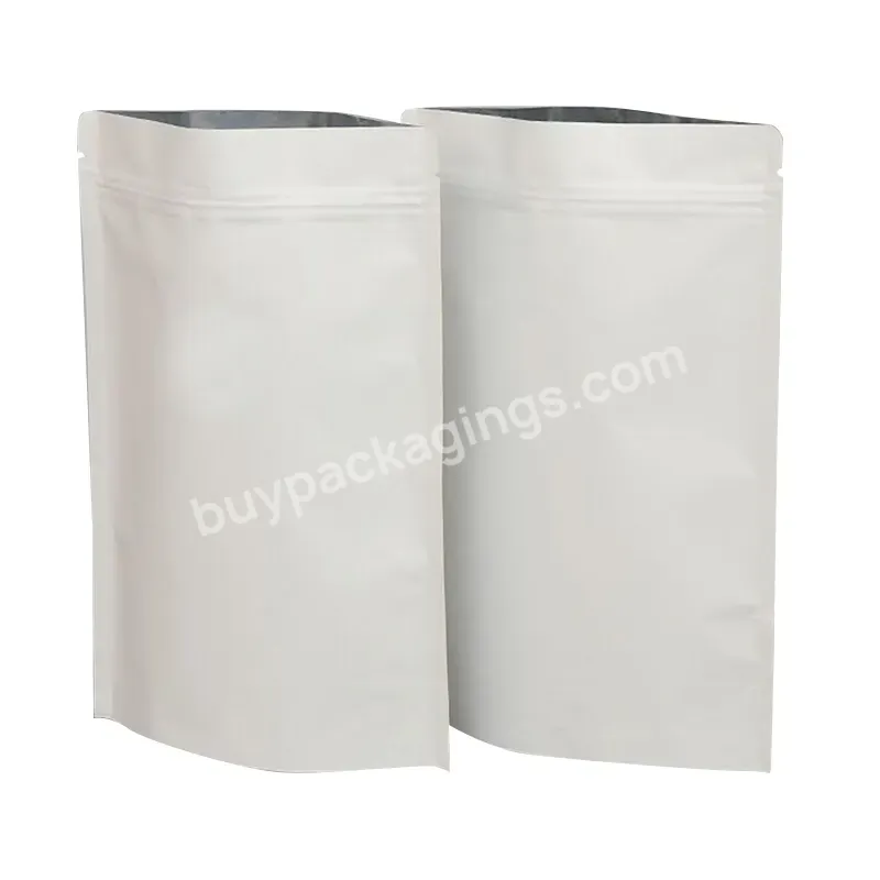 Food Tea Bags Heat Seal Kraft Paper Ziplock Bags Aluminum Foil Inside White Paper Bags