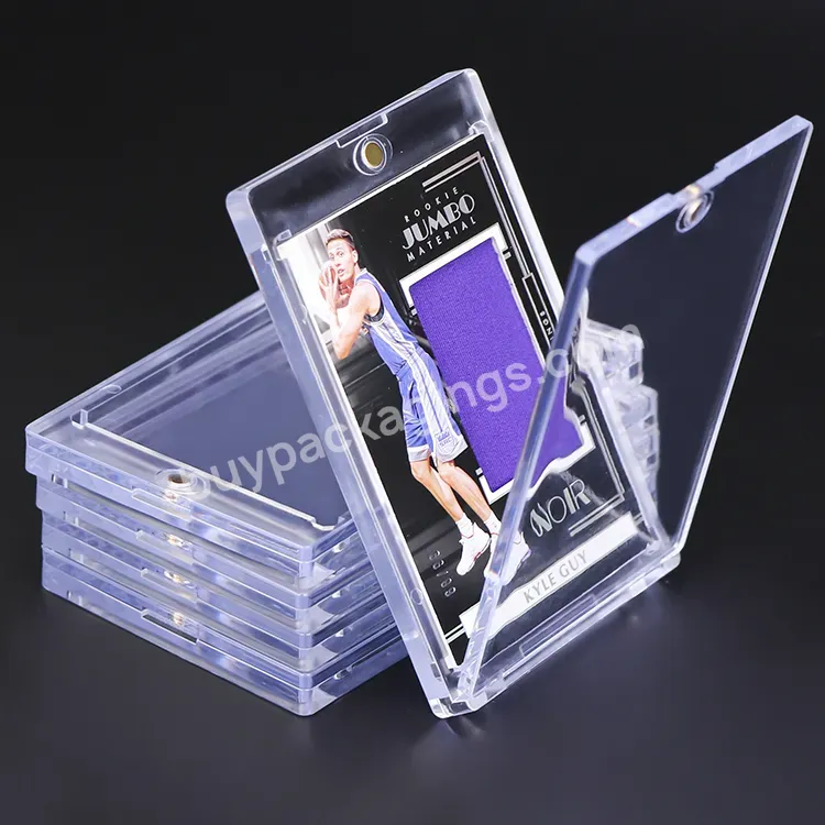 Football Card Case Protector Sport Card Collectors One Touch Magnetic Collectible Card Holder Vintage Semi-rigid Holder