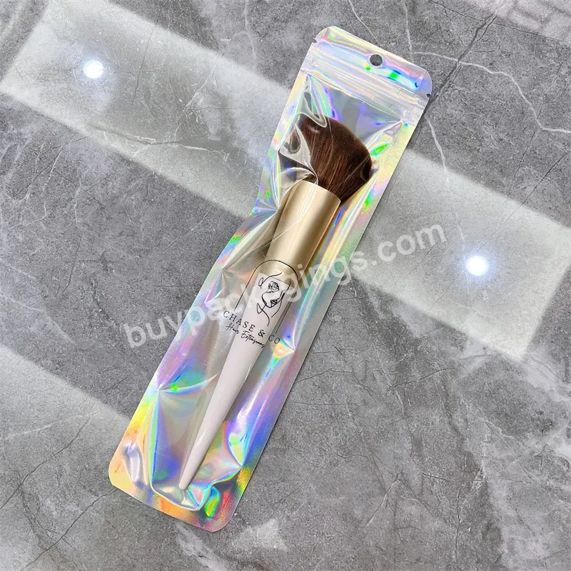 For Cosmetics Aluminum Foil Resealable Holographic Zip Lock Mylar Bags Packaging Plastic Bags
