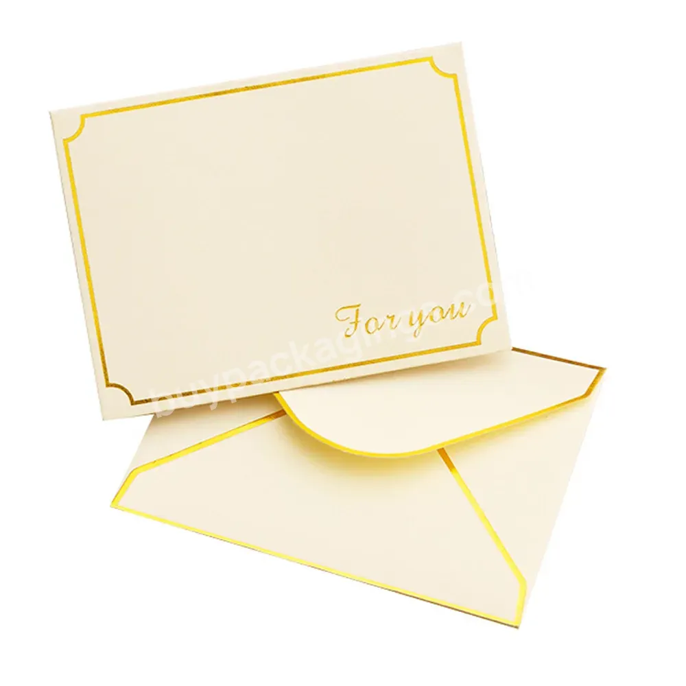 For Wedding Gift Cards Birthday Fancy Paper Flap Envelopes With Gold Border Self Adhesive Envelope Invitations With Envelops