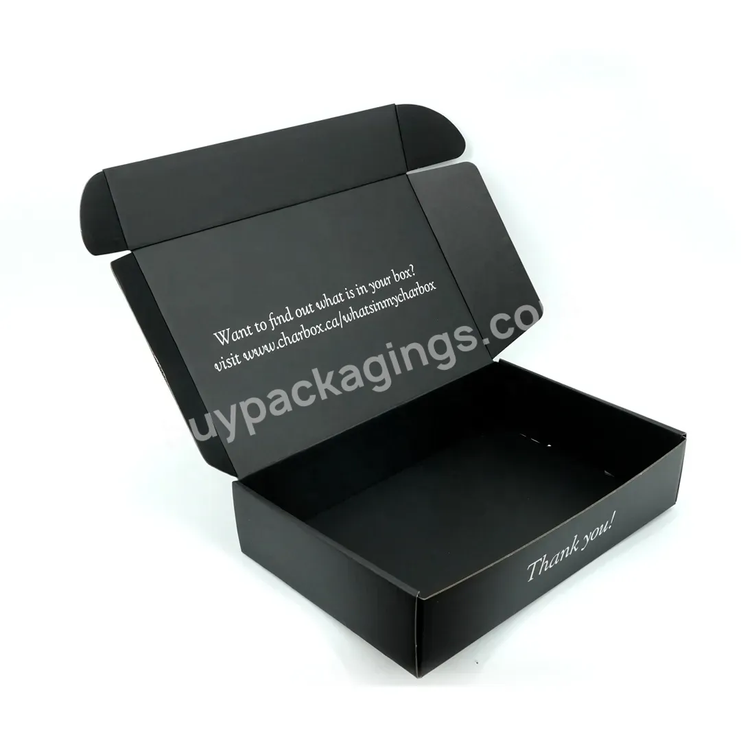Fpg Durable Quality Free Custom Logo Cosmetic Corrugated Packaging Black Mailer Box Shoes Shipping Box For Clothing And Shoes
