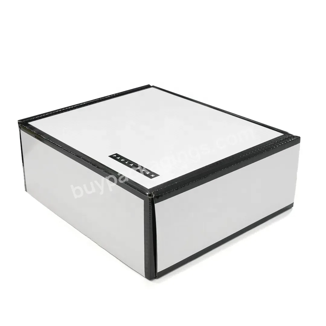 Fpg Free Custom Logo Cosmetic Corrugated Packaging Black Mailer Box Shoes Shipping Box For Clothing And Shoes