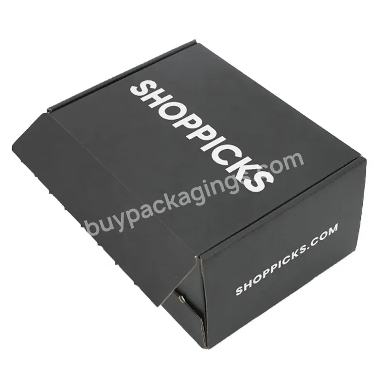 Fpg Free Custom Logo Printing Cosmetic Corrugated Packaging Black Mailer Box Shoes Shipping Box For Clothing And Shoes