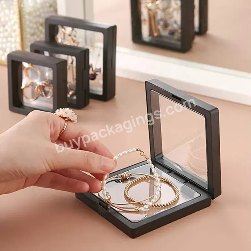 Free Customized Transparent Jewelry Box Storage Necklace Ring Luxury Paper Drawer Box Pe 3d Film Suspension Packaging Box - Buy Transparent Jewelry Box,Ring Luxury Paper Drawer Box,Pe Film Suspension Packaging Box.