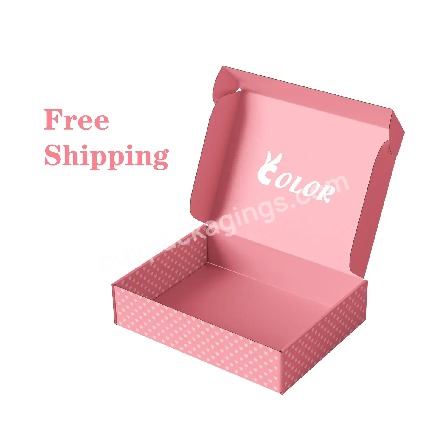 Free Design Baby Pink Eco Corrugated Paper Custom Mailer Box Small Beauty Subscription Product Packaging Cosmetic