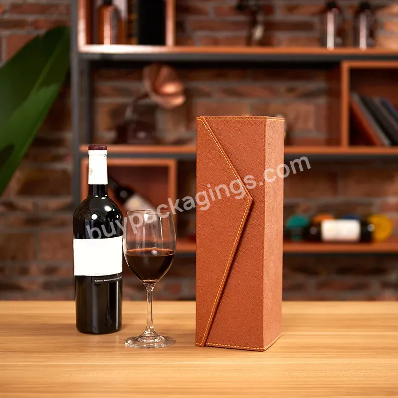 Free Design Black Luxury Wine Bottle Packaging Box Wholesale Cardboard Paper Folding Wine Gift Box