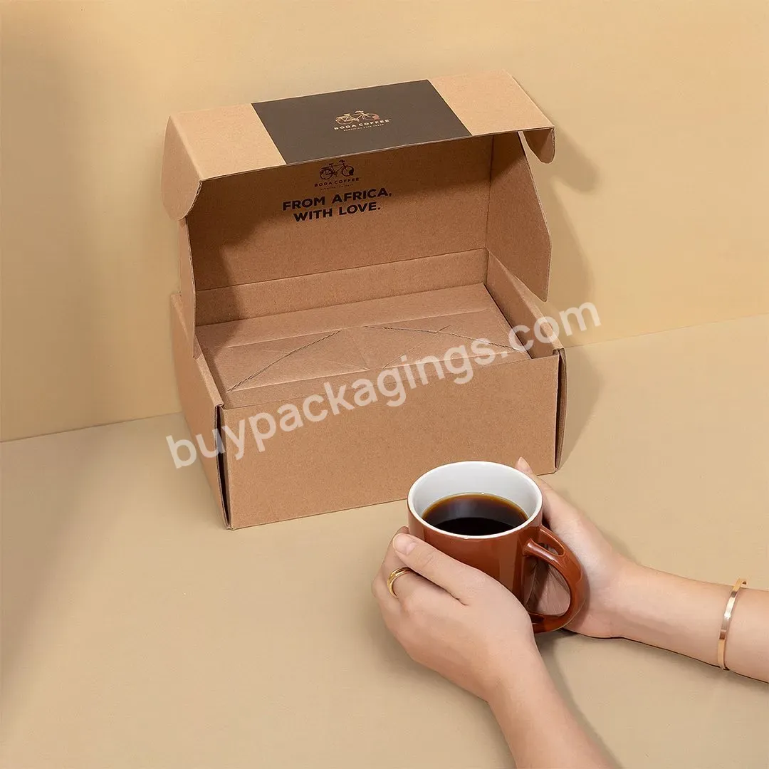 Free Design Cardboard Box Biodegradable Kraft Food Grade Paper Shipping Packaging Coffee Box