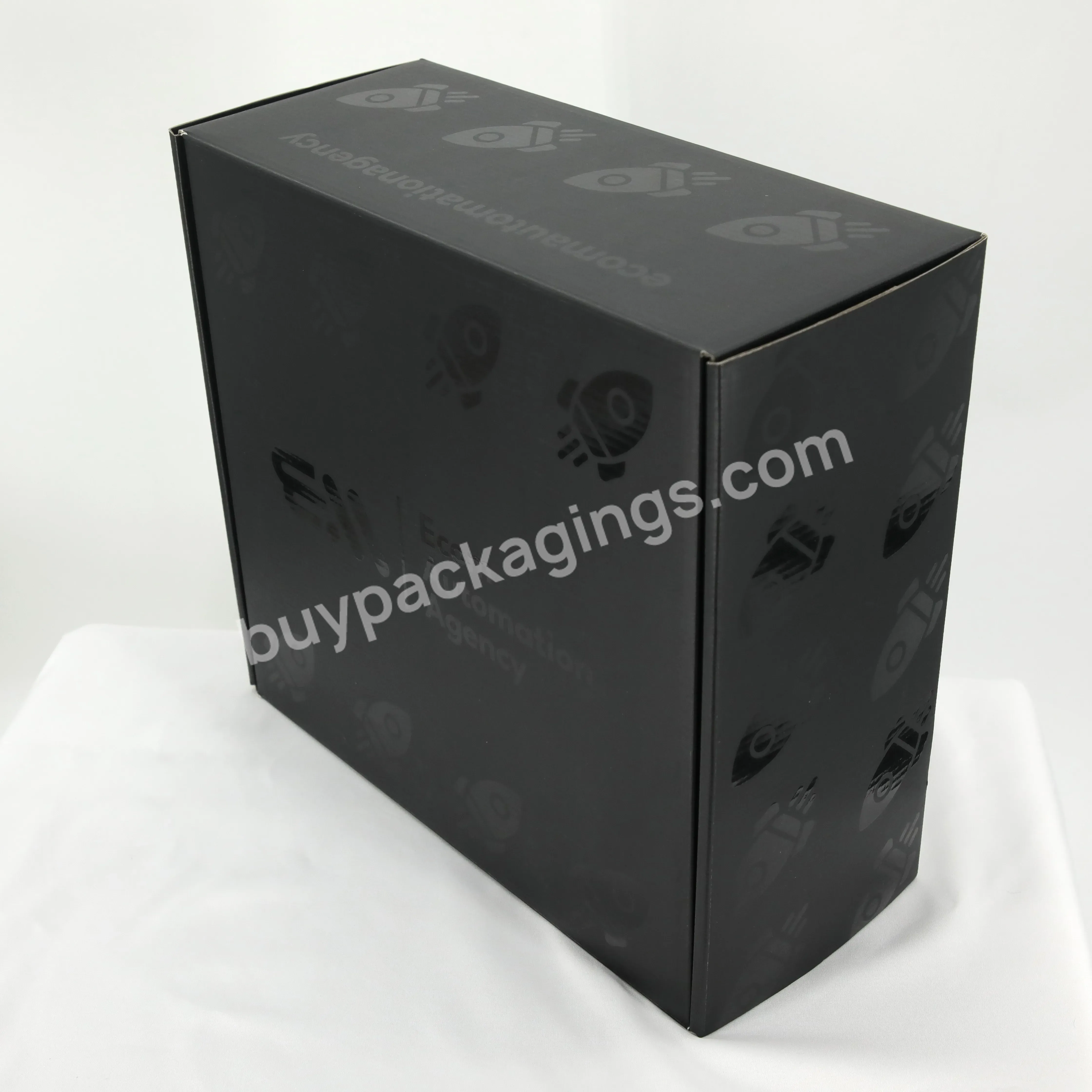 Free Design Corrugated Black Carton Packaging Gift Boxes Logo Printed Mailer Boxes With Spot Uv