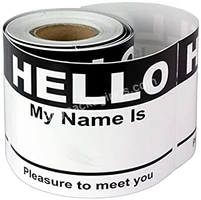 Free Design Custom Hello My Name Is Tag Sticker Waterproof Vinyl Adhesive Sticker Personal Care Datang Double Side Cmyk 1000