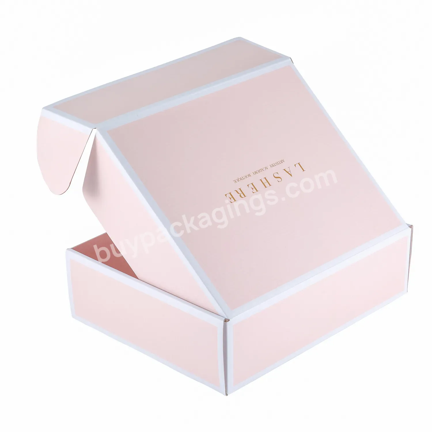 Free Design Custom Logo Pink Corrugated Mailer Cardboard Paper Packaging Mailing Postal Shipping Box For Cosmetic