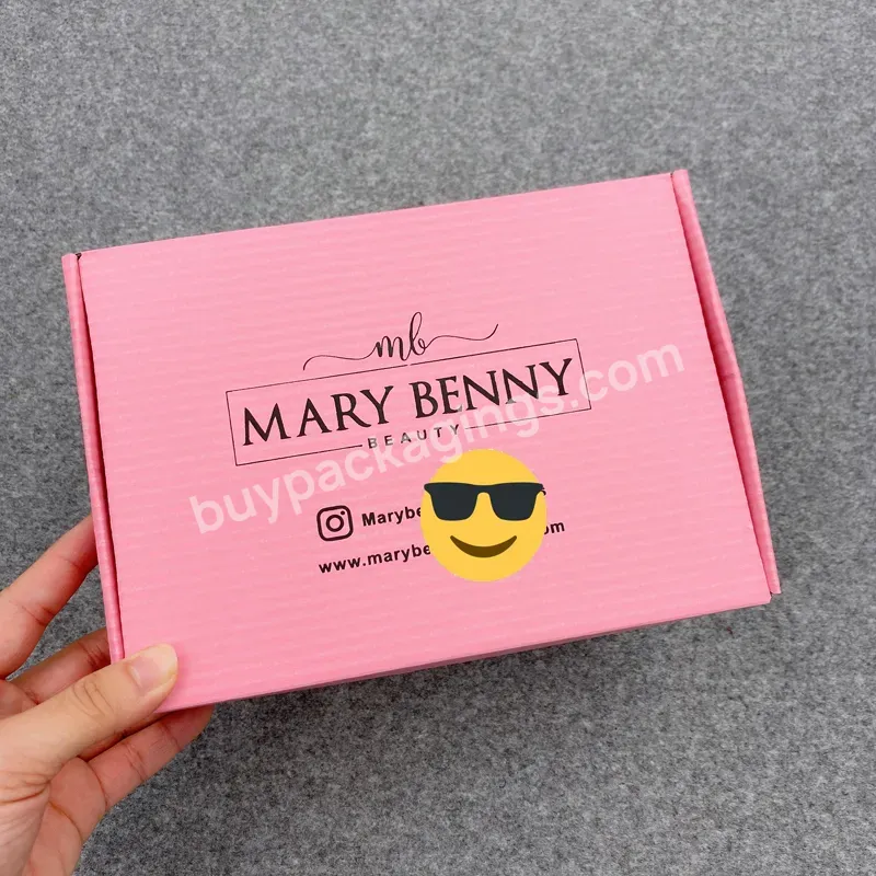 Free Design Custom Logo Pink Gift Box Packaging Box Foldable Clothing Shipping Mailer Paper Box
